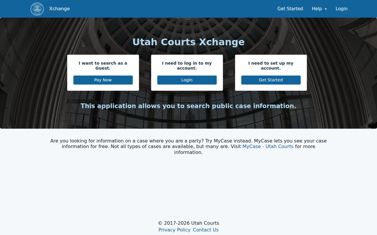 Daggett County warrant case context in the Utah Courts Xchange search